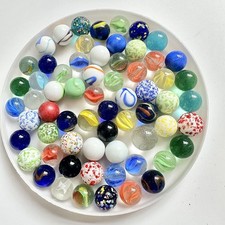 Colorful 16mm Glass Marbles - Bulk Play Set for Kids, Marble Run, Childhood Toy
