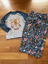 Scooby Doo Pajamas Unisex Here For Snacks Kid's 2 Piece PJs Set Pants Sz 10 12
