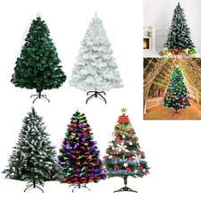 4/5/6/7FT Artificial Christmas Tree with LED Lights Stand Xmas Holiday Decor US