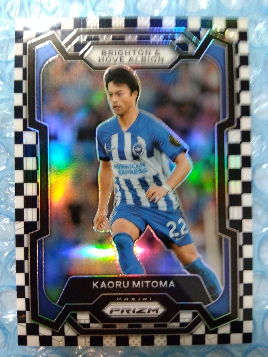 2023-24 Panini Prizm Premier League Black & White Checker Prizm #99 Kaoru Mitoma