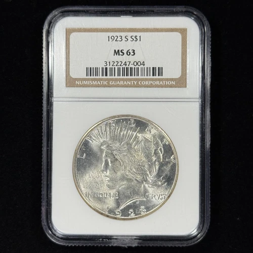 1923-S $1 MS63 NGC Peace Silver Dollar