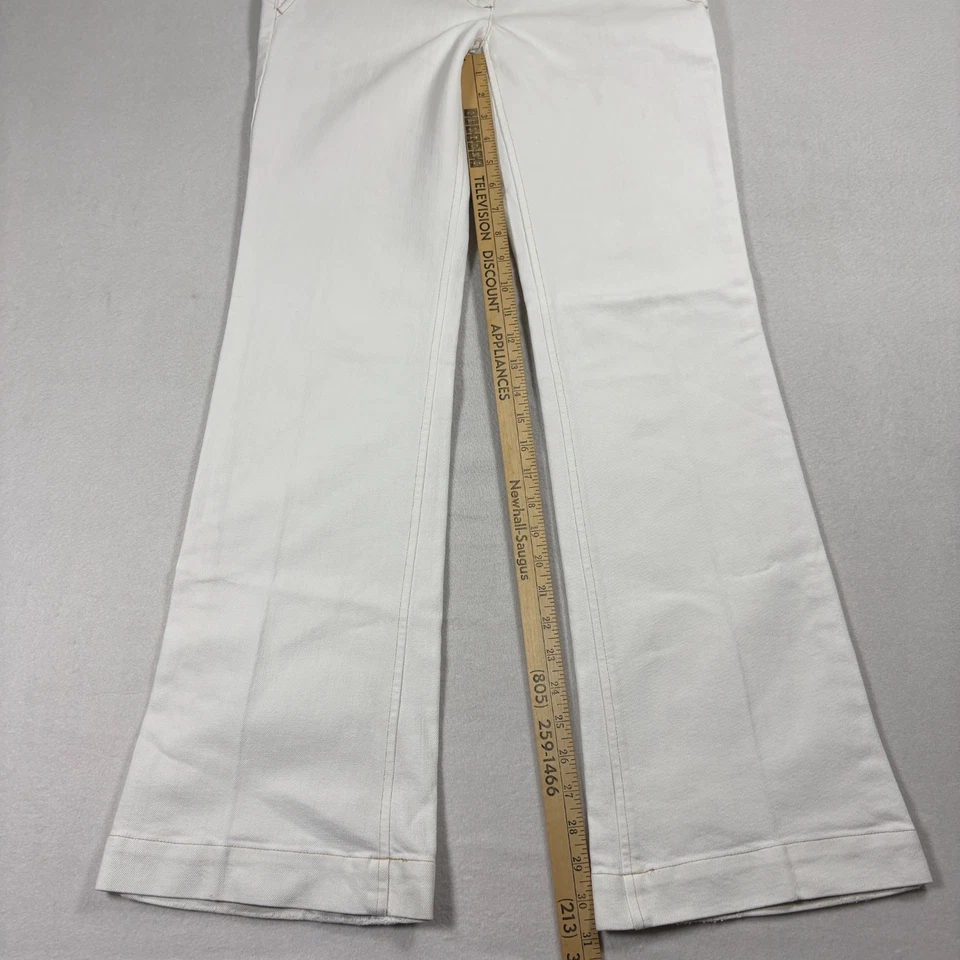 Pantalones Theory para mujer talla 8 blanco elástico algodón bootcut pantalón tiro medio Foto 4 de 4