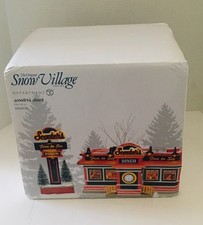 Department 56 Snow Village -Scooter's Diner Lighted - Works Rotating sign A001