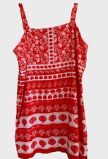 NWT Ann Taylor LOFT sz XL or 16  Red White Shell Sundress Straps Shoulder