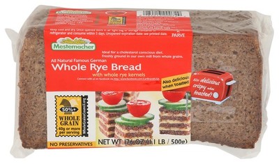 Mestemacher All Natural Whole Rye Bread, 17.6 Oz   1.1 Pound (Pack of 1)