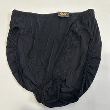 Vintage Wacoal 89371 Black BODYSUEDE HI-CUT BRIEF PANTIES size XL 8