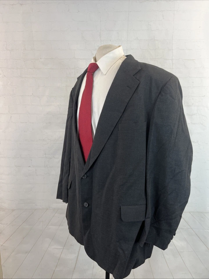 Adam's Row мужской блейзер 54R темно серый большой и высокий две кнопки бизнес официальный $695 - Изображение 3 из 4