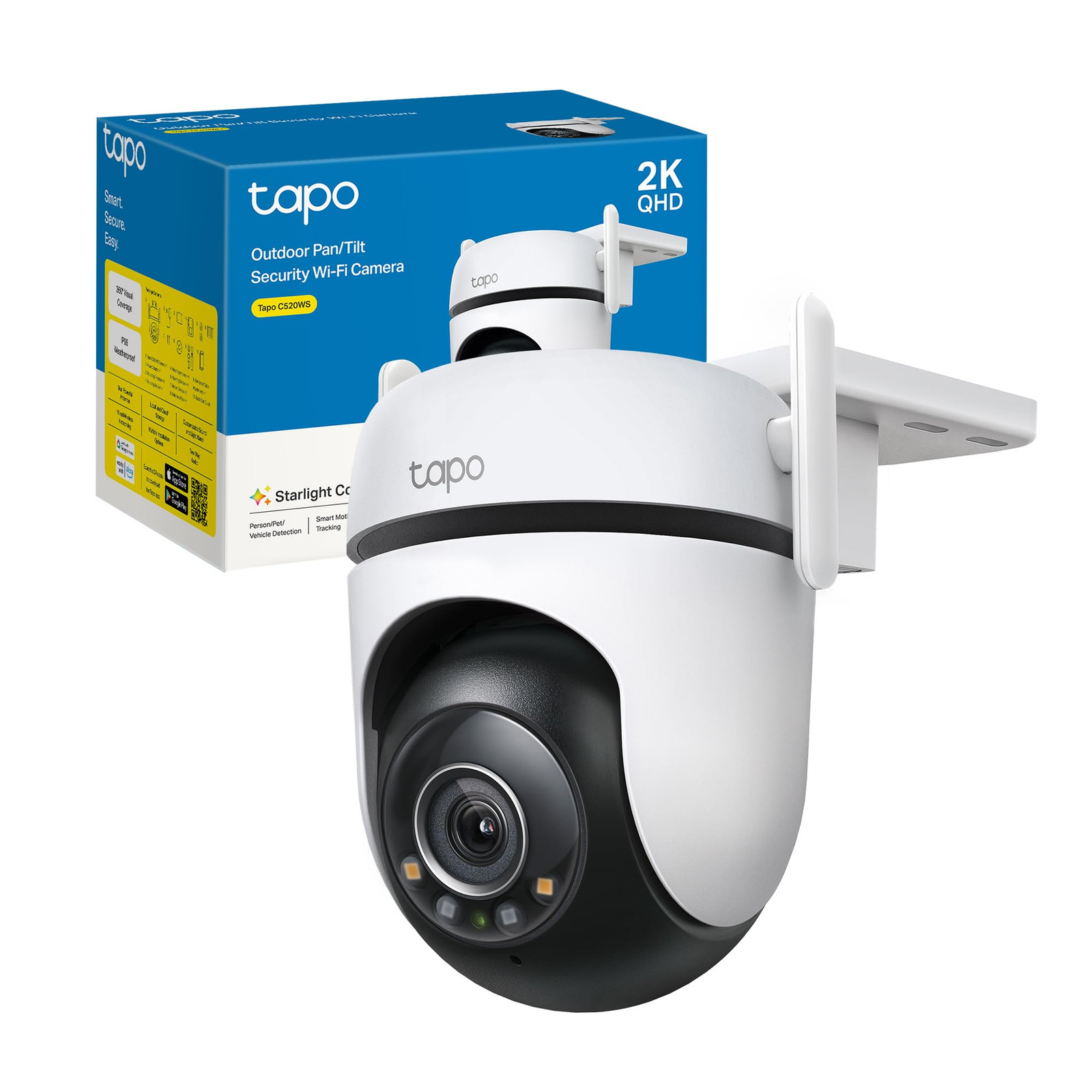 Tapo C520WS Telecamera WiFi Esterno 2K QHD 360° - Sicurezza Casa