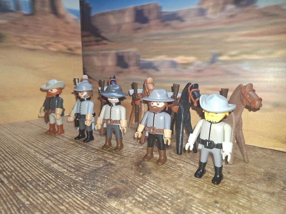 Sammelauflösung: 5 ACW Südstaatler Soldaten Kavallerie Custom Figuren mit Pferde - Bild 2 von 4