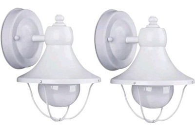 New 2-pack Farmhouse Home Impressions Outdoor Wall Light Fixture IOL143TWH-B
