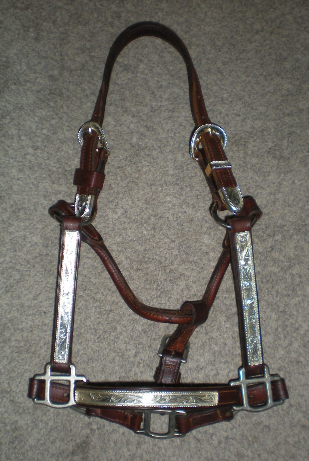 NEW Weanling Leather Silver Show Halter  Western Horse Tack