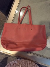 Furla Pink/Coral Leather Top Handle Satchel Tote