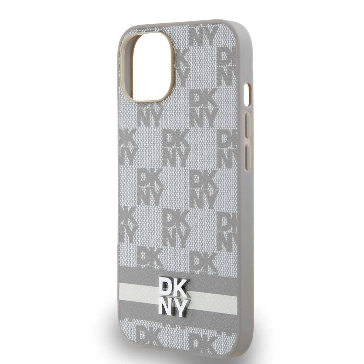 Coque de protection iPhone 15 DKNY beige motif tuiles pour le quotidien