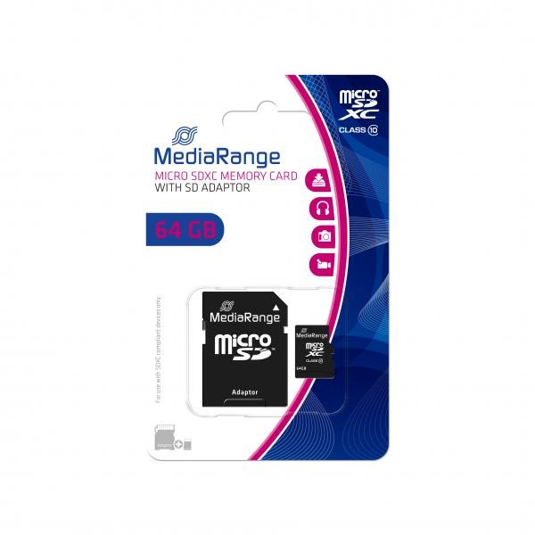 Mediarange Scheda Microsdxc Mr955 64Gb Classe 10 Con Adattatore Sd - Immagine 2