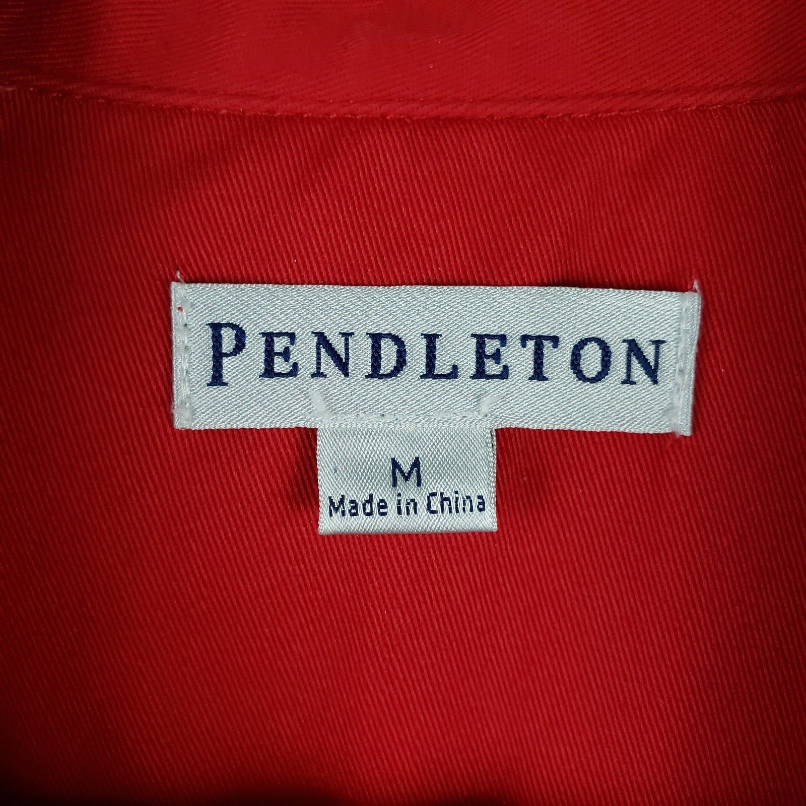 Pendleton Size M Button Up Shacket Red 100% Cotto… - image 2