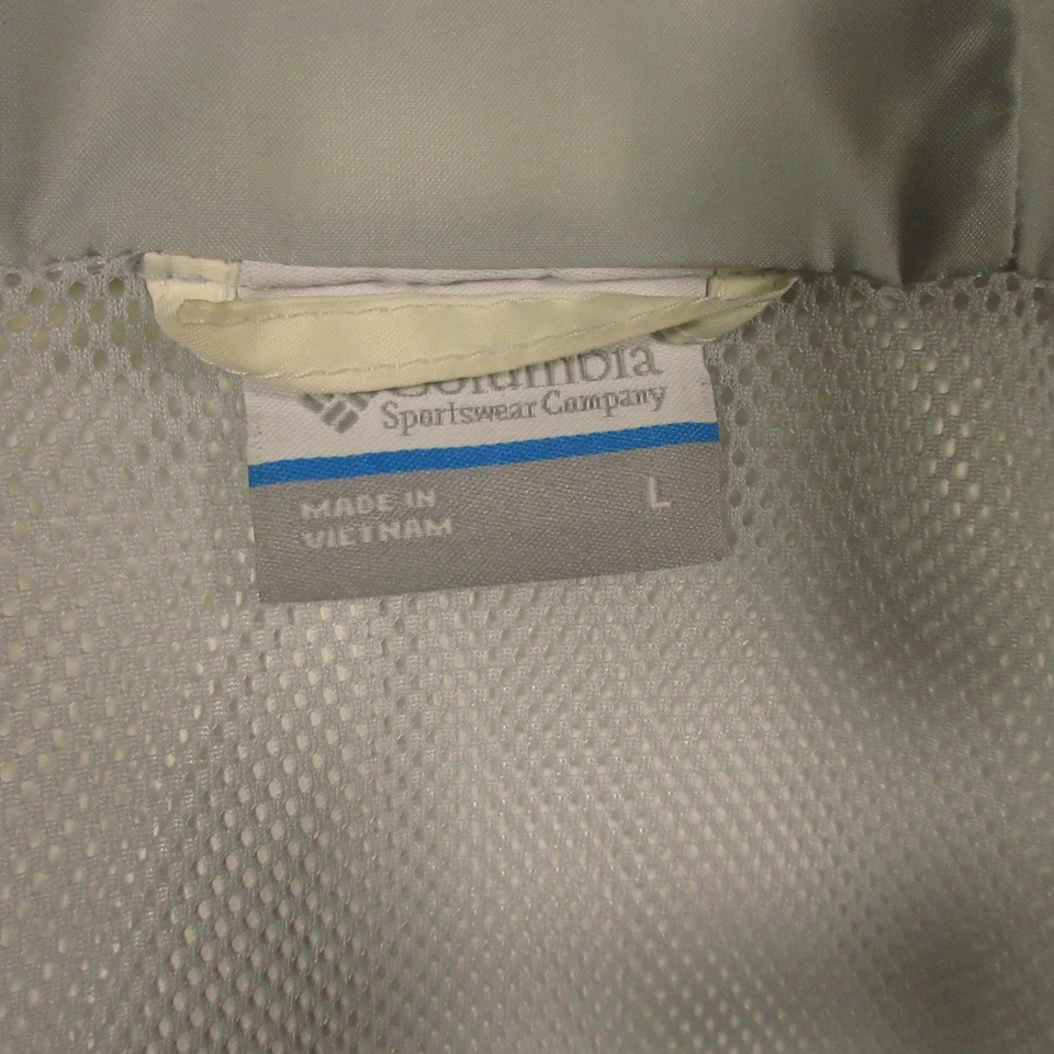 Chaqueta de Lluvia Columbia Omni Tech Para Mujer L Blanca Con Capucha Malla Forrada Costura Sellada Foto 3 de 4