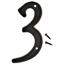 Hy-Ko  4" Black Plastic Number 3 10 pcs. 