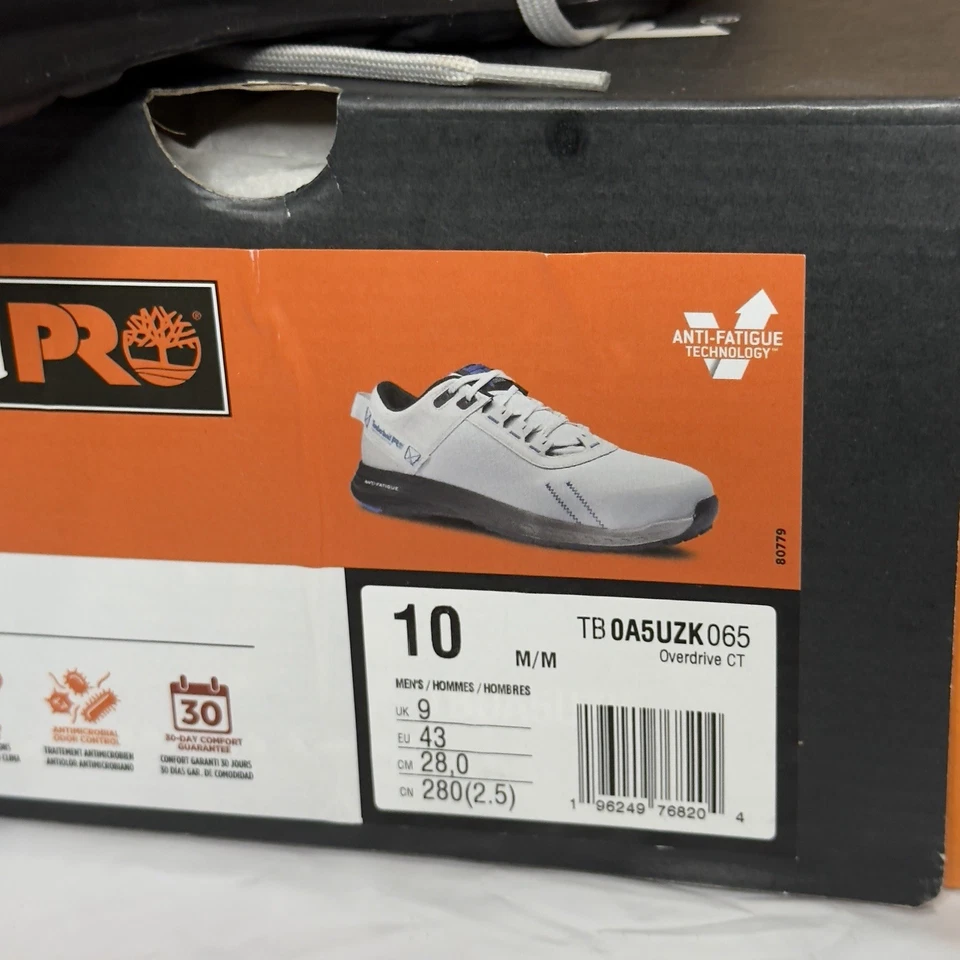 Timberland PRO Overdrive Composite Safety Toe Shoes Gray Men's Size 10 Wide - Image 2 of 4