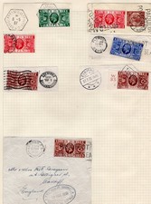 1935 SILVER JUBILEE 1/2d - 21/2d  PAQUEBOT  PIECES ON ALBUM PAGE. SG 453-6