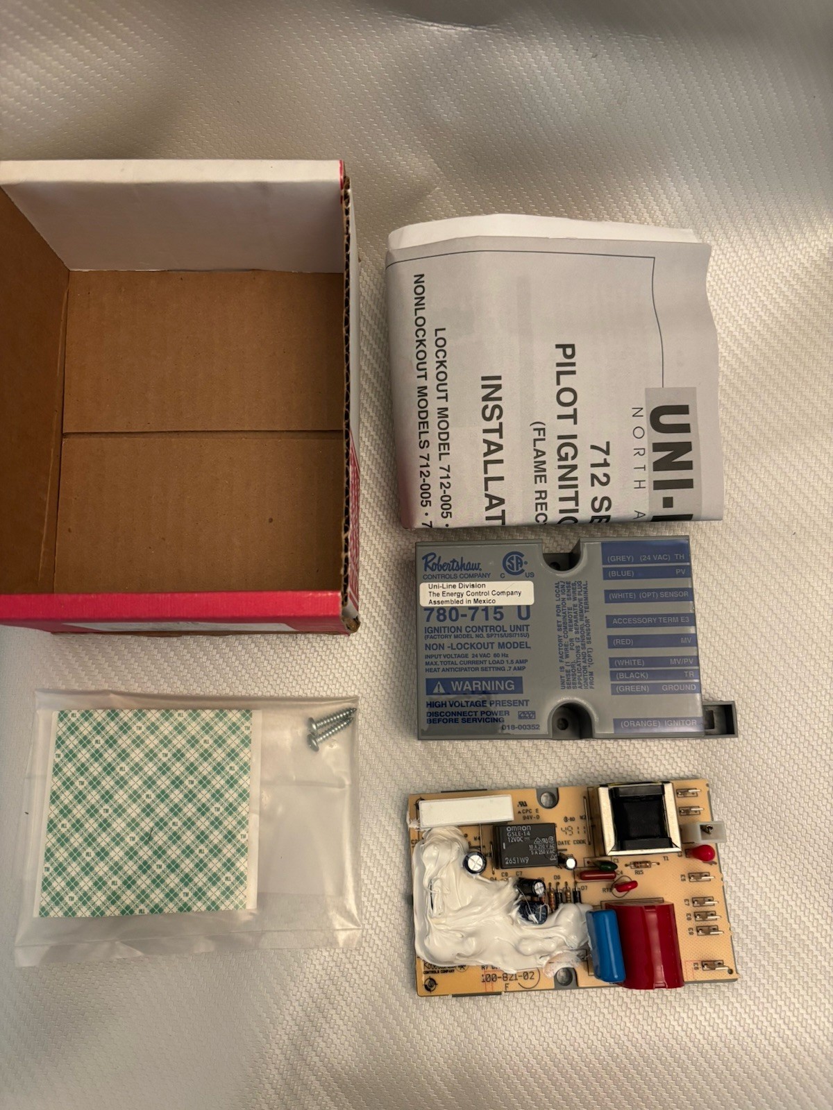 Robertshaw 780-715 Ignition Control Board Flame Rectification 24VAC 1.5A Corded