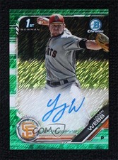2019 Bowman Chrome Prospect Green Shimmer Refractor 16/99 Logan Webb Auto 0b0