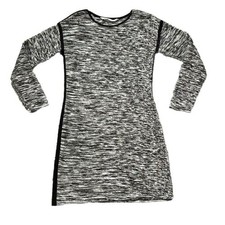 Athleta Women’s Retreat Marled Sweater Dress Tunic Small Black White Neutral
