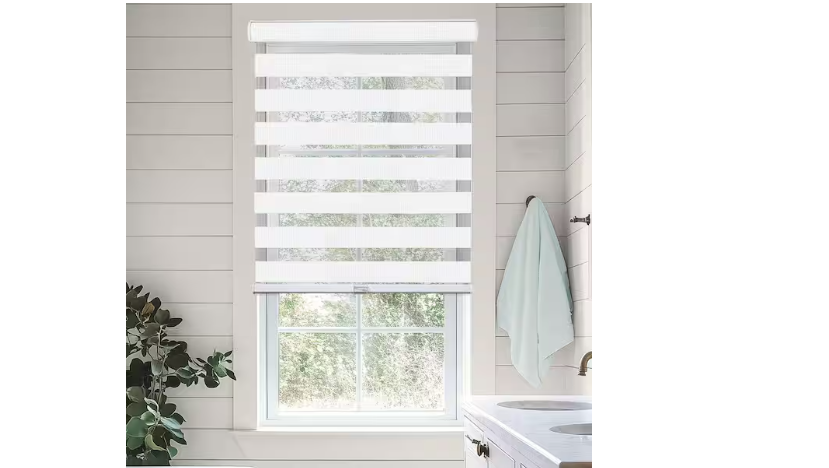 Chicology Basic Arctic Cordless Zebra Roller Shade 35 in. W x 72