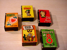 VINTAGE 1950'S 5 MINI CARD GAMES, WILD WEST,OLD MAID, HEARTS,RUMMY,CRAZY 8, FINE