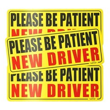 New Driver Magnet for Car, Please Be Patient Student Black red Magnet New