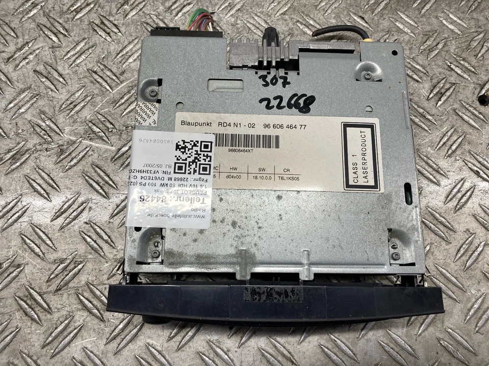 84426 Radio PEUGEOT 307 Break 9660646477 Code nicht vorhanden! - Bild 2 von 4