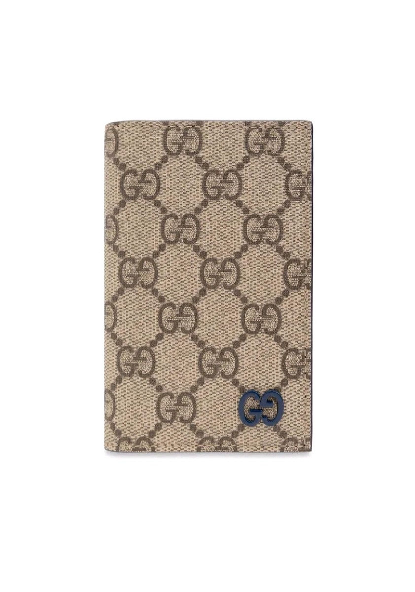 Men's Gucci GG Logo Monogrammed Bifold Wallet Card Holder Blue