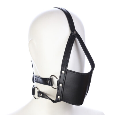 New Open Mouth Plug/Ball Oral Gag Headgear Restraint Bondage Head Hood Face Mask
