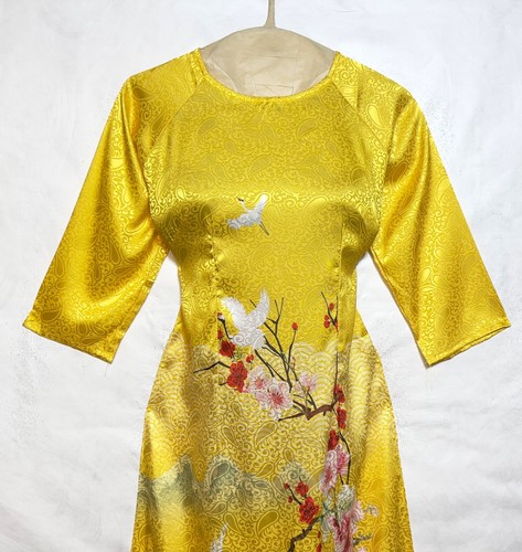 Ao Dai CT-249 Lụa Tằm Mem Ru size XL - Picture 3 of 3