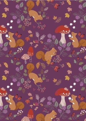 Lewis und Irene Squirreled Away Fliegenhocker, Beeren 100 % Baumwollstoff