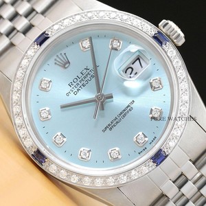 AUTHENTIC-MENS-ROLEX-DATEJUST-ICE-BLUE-DIAMOND-18K-WHITE-GOLD-amp-STEEL-WATCH