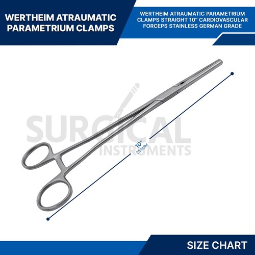 Abrazadera de parametrio traumática Wertheim 9,75′′ mandíbulas rectas 2x3 vasculares alemanas Gr - Imagen 2 de 9