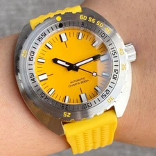 42mm Tandorio Yellow Dial Japan NH35A Automatic Mens Watch Bow Sapphire glass