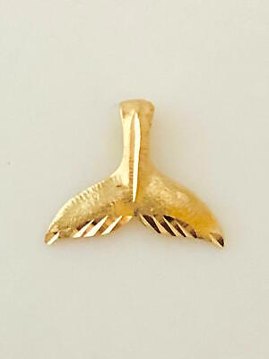 14k Yellow Gold Whale Tail Pendant 