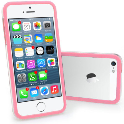 TPU Schutzhülle Bumper Cover Case Schutztasche in pink Apple iPhone SE / 5S / 5