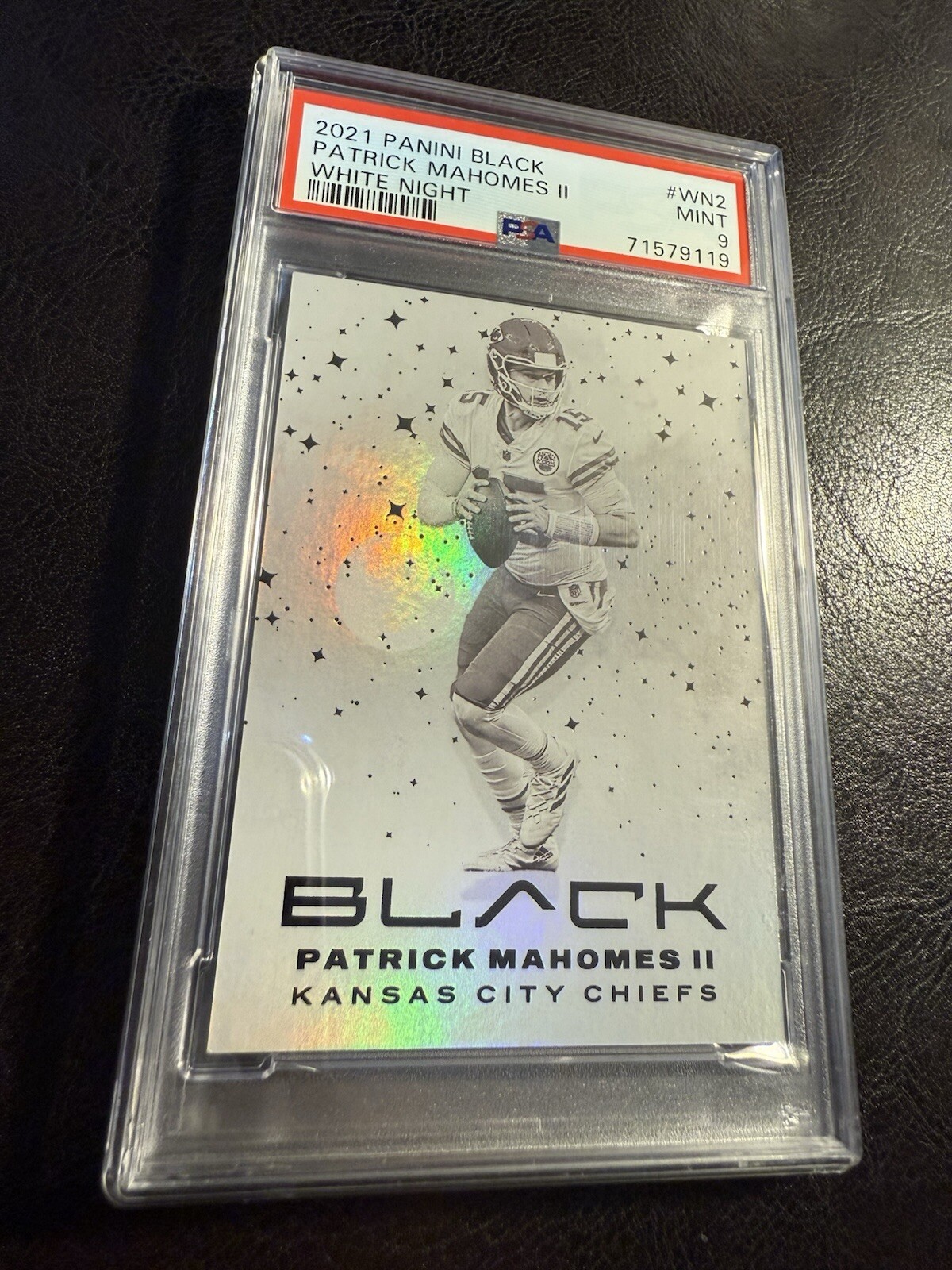 2021 Panini Black Patrick Mahomes White Night Case Hit PSA 9 (POP 4)