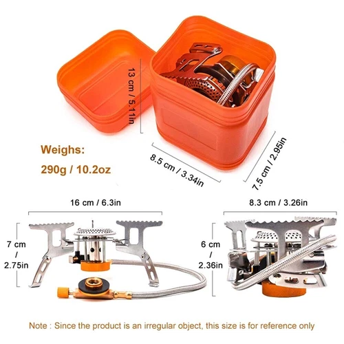 Camping 3900W Gas Stove with 1Lb Propane Tank Adapter for Outdoor Cooking Case - Picture 13 of 14