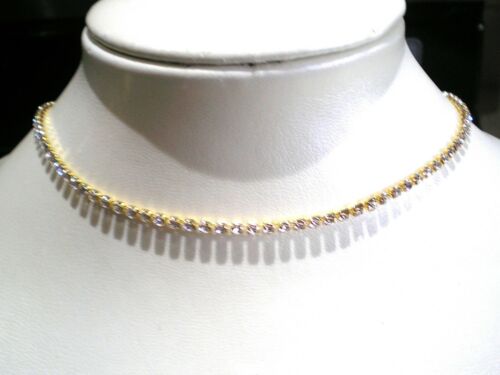Gold Plated Clear Crystal Chain Necklace - Wedding, Birthday, Prom, Party