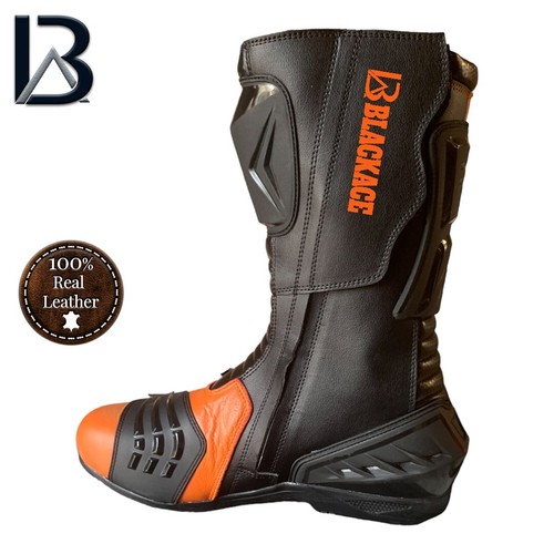 Motorcycle racing boots for men Motorbike shoes motorcycle boots Leather Boots - Foto 4 di 7