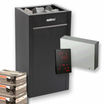 HARVIA Virta Saunaofen Standmodell 6,8 / 9 kW schwarz + Steuerung Xenio CX170