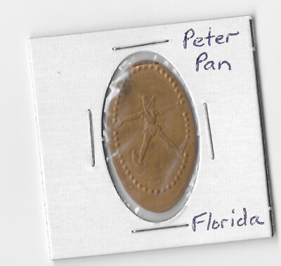COPPER PETER PAN FLYING WDW MAGIC KINGDOM PRESSED ELONGATED DISNEY WORLD PENNY