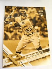 2017 Topps Update Clear Parallel 5x7 Chris Bostick Pirates US238 01/10 Gold