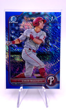 Simon Muzziotti 2022 1st Bowman Chrome Blue Shimmer Refractor #'d/150 - Phillies