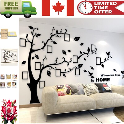 3D Tree Wall Stickers & DIY Photo Frame Decal - Elegant Home Decor (83x59in)