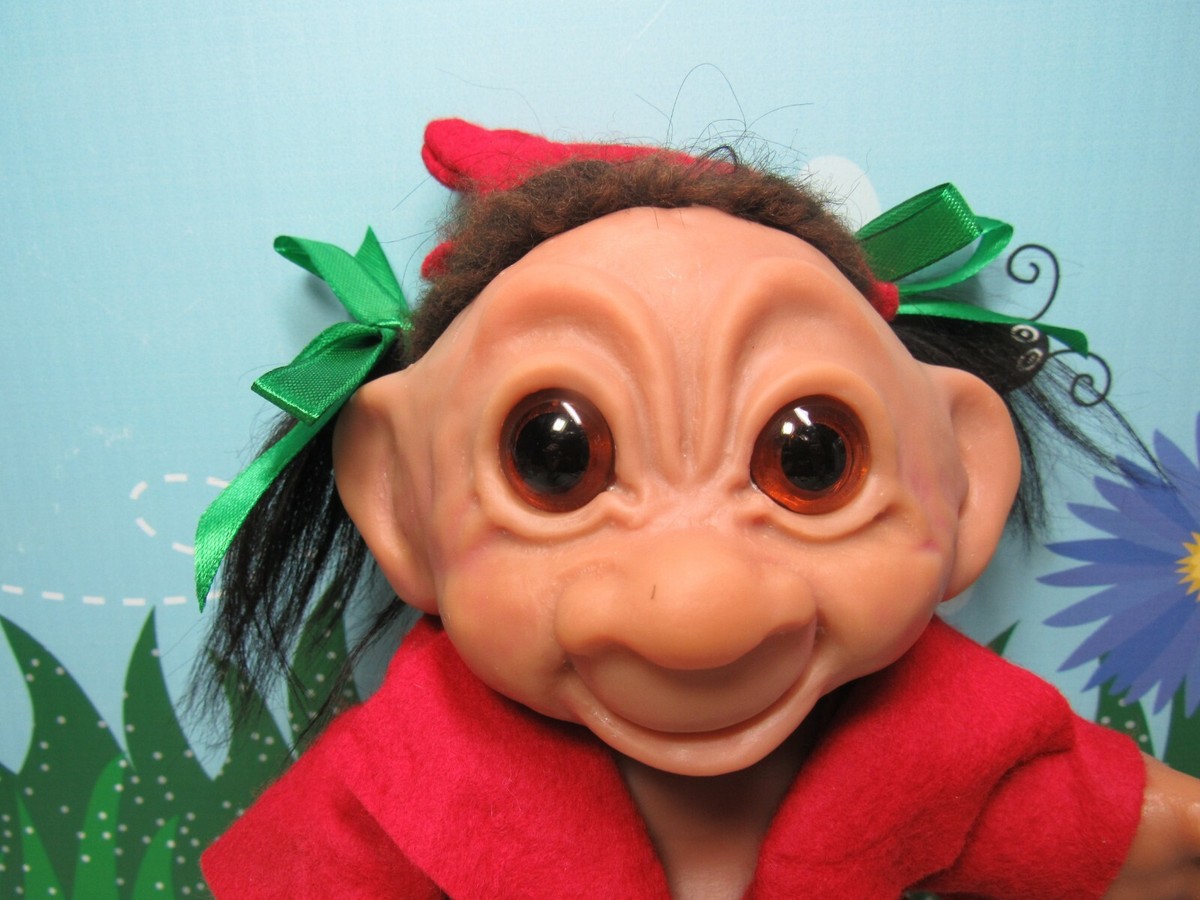 VINTAGE 50s/60s DAM RUBBER SAWDUST LYKKETROLL GIRL TROLL - 8 1/2