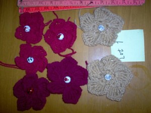 New, crochet buffalo plaid centers for hats or other craft items